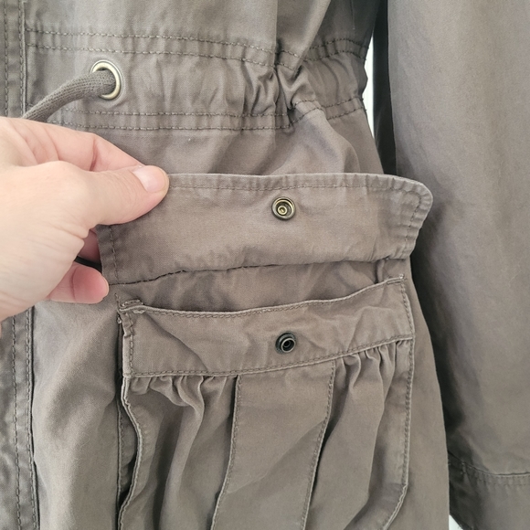 Old Navy Hooded Field Barn Jacket M Acorn EUC Long 100% Cotton - Picture 5 of 16